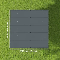 Outsunny Pânză de acoperiș pentru pergolă Prelată pentru pergolă retractabilă 300 x 300 cm, Poliester 180 g/m², Anti-UV 30+, Gri închis(m-3)