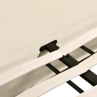 Ophelia Faux Wool King Bed Frame with Slatted Base and 2 Matching Bolster Cushions, Bed Base for Living Room, 236L x 218W x 97H cm, Cream(m-4)