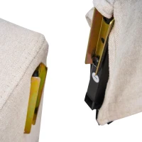 L-Shaped Corner Sofa with USB Charging Ports and Cup Holders, Modular Sofa with Storage Ottoman and Pockets, 202L x 137W x 80H cm, Beige(m-5)