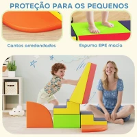 AIYAPLAY Conjunto de 6 Blocos de Espuma para Crianças com Base Antiderrapante para Escalar e Gatinhar Multicolor(m-7)