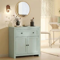 HOMCOM Sideboard Storage Cabinet, Modern Kitchen Cupboard with Adjustable Shelf, Drawer and Double Doors, Green(m-9)