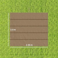 Outsunny Tetto per Gazebo Pergola con 10 Fori di Drenaggio in Poliestere, 250x255 cm, per Pergola 3x3m, Marrone Chiaro(m-3)