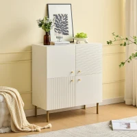 Madia moderna in MDF con spazio contenitivo versatile per soggiorno, camera da letto e ingresso, 80x36x90 cm, Bianco(m-4)