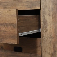 HOMCOM Aparador para Sala de Arrumação 2 Armários Prateleira Ajustável 3 Gavetas Estilo Contemporâneo 120x39,5x77 cm(m-9)