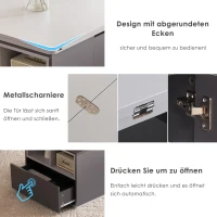 Lift-Top Coffee Table with 2 Push-to-Open Drawers and 3 Open CompartmentsStorage, Desk for Dining/Work/Relax, 100L x 51W x 47H cm, Grey(m-4)
