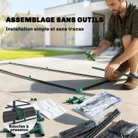 Outsunny Serre de Jardin, Petite Serre de Balcon étagères 3 niveaux en Bâche PVC et Châssis Acier, 143 x 46 x 165 cm, transparent(m-8)