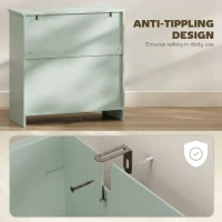 HOMCOM Sideboard Storage Cabinet, Modern Kitchen Cupboard with Adjustable Shelf, Drawer and Double Doors, Green(m-6)