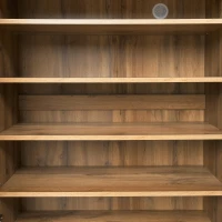 Scarpiera moderna a 5 ripiani con motivo geometrico effetto legno per corridoio e ingresso, 80,5x35x109,5 cm, color legno(m-8)