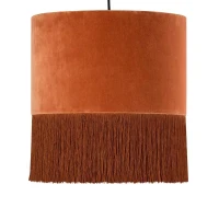 Modern Atolla Brick Tassel Pendant with Soft Textural Design for Warm Ambient, Boho Textural Shade with Delicate Tassels, 40L x 40W x 43H cm, Brick(m-5)