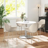 Outsunny 4er-Set Gartenstühle Outdoorstühle Gartenstuhl, Moderns Design, 59 cm x 55 cm x 84 cm, Grau(m-6)