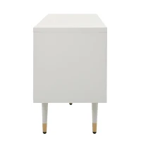 Mobile TV a griglia con dettagli dorati e 4 porte, 170x36x54 cm, Bianco(m-10)