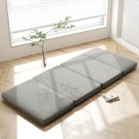 HOMCOM 2-in-1 faltbarer Relaxsessel, Gästematratze, teilbar, 120 cm breit, Hellgrau(m-7)