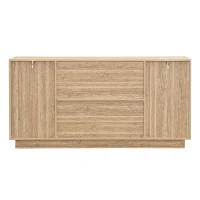 Bufet cu mult spațiu de depozitare, design scandinav-minimalist, 160x40x80 cm, Culoare naturală(m-10)