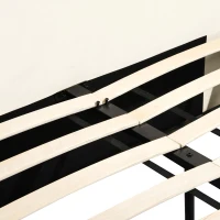 Athara King Bed with Channel-Tufted Tall Headboard for Extra Comfort, Kiln-Dried Wood Frame with Birch Legs, 225L x 191W x 128H cm, Cream(m-4)