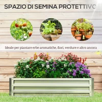 Outsunny Letto per Orto Rialzato da Esterno 182L, Fioriera da Balcone in Acciaio Galvanizzato con Fondo Aperto, per Piante, Fiori e Verdure, 120x60x30.5cm, Argento(m-6)