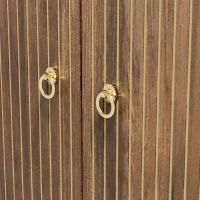 Aparador con 4 puertas, armario de almacenaje versátil para salón, comedor, 147×40×80 cm, Color natural(m-6)