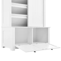 Armadio guardaroba con ante scorrevoli e scarpiera integrata, mobile multiuso con ganci, 100x50x180 cm, Bianco(m-7)