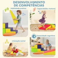 AIYAPLAY Conjunto de 6 Blocos de Espuma para Crianças com Base Antiderrapante para Escalar e Gatinhar Multicolor(m-8)