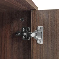 TV-Lowboard cu iluminare LED, 3 uși cu textură sculptată, mult spațiu de depozitare, 200x35x53 cm, Culoare naturală(m-6)