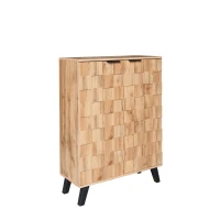 Modern Shoe Cabinet with Adjustable Shelves and Soft-Closing Hinges, Large Storage Locker for Boots and Hallway, 80L x 35W x 110H cm, Wood(m-9)