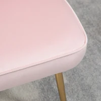 HOMCOM Velvet-Feel Shell Accent Chair - Pink(m-10)