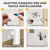 PawHut Cancellino per Cani Piccoli Estensibile 0-125 cm e Retrattile con Blocco Automatico, Bianco(m-5)