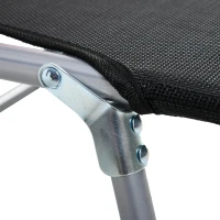 Outsunny Sdraio da Giardino Pieghevole con Schienale Reclinabile  e Cuscino, in Metallo e Texteline, 182x56x28 cm, Nero(m-9)