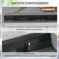 Outsunny Gartentisch ausziehbar Outdoortisch Erweiterbarer Buffettisch, wetterbeständig, 160 cm × 80 cm × 75 cm, Schwarz(m-5)