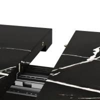 Telescopic Dining Table with Precision Telescopic Runners and Adjustable Feet, Space-Saving Desk for Seats 4-6, 120L x 75W x 75.5H cm, Black(m-8)