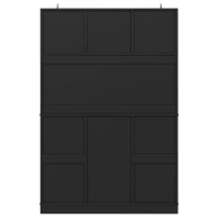 Tall Kitchen Cabinet with 4 Doors & 2 Smooth-Glide Drawers and Adjustable Shelves, Sideboard with Wine Racks, 120L x 40W x 188H cm, Black(m-11)