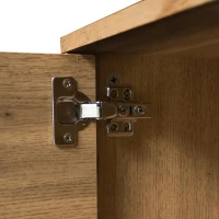 Comodă TV modernă cu 2 uși și 2 rafturi deschise, spațiu de depozitare generos, 160,5x35,5x45 cm, Culoare naturală(m-6)