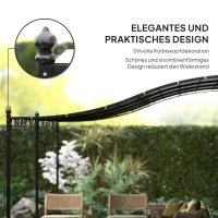 Outsunny 3 x 5 m Pergola, Flexibles Gartendach mit wasserfester Plane und Metallrahmen, Schattenspender, Dunkelgrau(m-7)