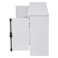 Credenza moderna con 2 ante, cassetto, ripiano a vista e 3 portabottiglie, 130x35x70 cm, Bianco(m-10)