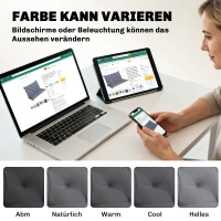 Outsunny 2 Sitzer Bankauflage 100 x 98 x 8 cm Sitzkissen mit Bändern Rückenkissen für Indoor/Outdoor Polster Auflage für Sitzbank Gartenbank Gartenmöbel Hollywoodschaukeln Dunkelgrau(m-7)