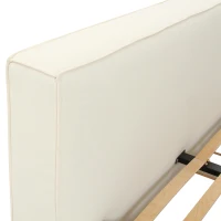 Olafur Linen King Bed with Included High-Quality Support Slats, Platform Bed Frame with Easy Assembly, 249L x 200W x 94H cm, Cream(m-4)