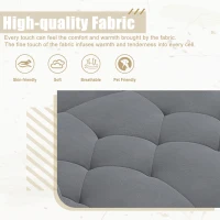 2-Seater Modern Sofa with 3-Position Adjustable Backres and Thick Foam Cushions, Sofa Bed for Compact Room, 165L x 72.5W x 75H cm, Grey(m-8)