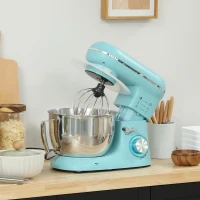 HOMCOM 1300W Kitchen Stand Mixer, with Accessories - Blue(m-9)