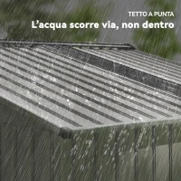 Outsunny Casetta da Giardino in Metallo con Prese d'Aria e Doppia Porta Scorrevole, 277x195x192 cm, Argento(m-8)