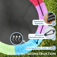 AIYAPLAY Nestschaukel Höhenverstellbar Hängeschaukel bis zu 300kg mit verstellbaren Seilen 100 x 100 x 180 cm Mehrfarbig(m-4)