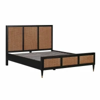 Sierra Noir Super King Bed Frame with Support Slats Included, Bed Base with Hardware, Instructions, 215L x 186.5W x 120.5H cm, Black Brown(m-2)