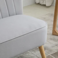 HOMCOM Modern Velvet Double Seat Sofa w/ Wood Frame Foam Padding Soft Comfortable Compact Couch Light Grey(m-9)