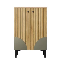 Dulap modern pentru pantofi, cu mult spațiu de depozitare, uși și mai multe rafturi, 60x32x94 cm, Culoare naturală(m-1)