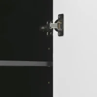 Scarpiera moderna con 2 ante e 1 cassetto, con illuminazione LED e ripiano per scarpe regolabile, 105x39,5x86 cm, Bianco e Nero(m-7)