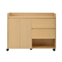 Mueble zapatero móvil con separadores ajustables, 110x35x86 cm, Color natural(m-1)