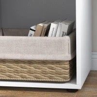 HOMCOM L-Shaped Desk, Computer Corner Desk with Storage Shelf, Drawer, PC Table Home Office Workstation, White(m-9)