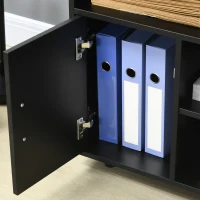 HOMCOM Mobile Porta Stampante Mobiletto con Ruote, 60x50x65.5 cm, Nero(m-7)