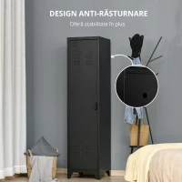 Homcom Dulap Metalic – Stil Industrial cu 1 Usa, Design Vintage(m-7)