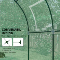 Outsunny Sera de gradina tip tunel cu ferestre si usi rulante, sera pentru plante cu invelis din PE, verde, 180x180x200cm(m-7)