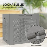 Outsunny 93L Plastic Garden Storage Box, Outdoor Storage Box with Handles, Waterproof Outdoor Storage Container, Khaki(m-6)