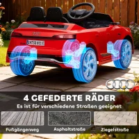 AIYAPLAY Elektrische kinderauto, 12V Audi Q8, 3-5 km/u, afstandsbediening, koplamp, muziek, Rood(m-7)